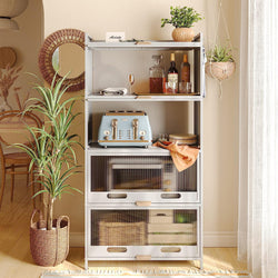 Naya Kitchen Storage Pantry Cupboard - White