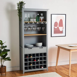 Busick Kitchen Storage Pantry Cupboard - Grey