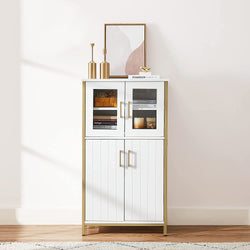 Vinsetto Kitchen Storage Cupboard - White & Gold