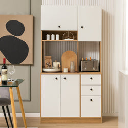 Dion Kitchen Storage Cupboard - White/Brown