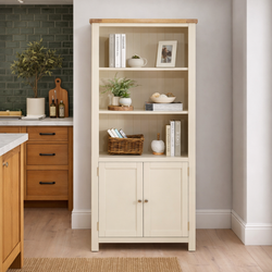 Mattie Kitchen Storage Pantry Bookcase Cupboard - Putty Grey