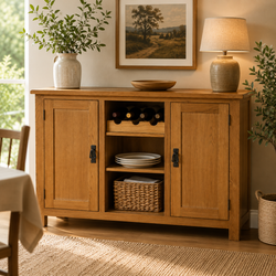 Nerissa Kitchen Storage Pantry Sideboard - Rustic