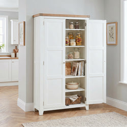 Ava Kitchen Storage Pantry Cupboard – White – SOLID OAK