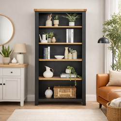 Cade Larder Cupboard Bookcase - Black