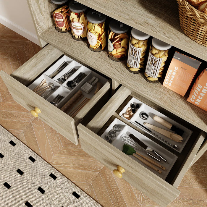 Sandra Kitchen Storage Pantry Cupboard - Natural - Larders Direct