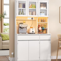 Percival Kitchen Storage Pantry Cupboard – White