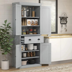 Aurelin Tall Kitchen Pantry – Grey