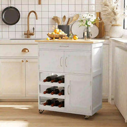 Delwin Kitchen Storage Trolley - White