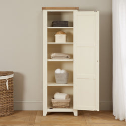 Harvill  Single Shaker Linen Storage Cupboard - Cream