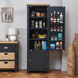 Braxton Kitchen Storage Pantry Cupboard - Charcoal Grey