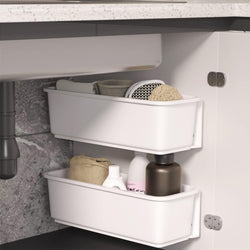 Lucas Pull Out Sliding Shelf Baskets - White - Set of 2