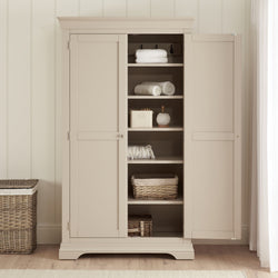 Remy Painted Double Shaker Linen Storage Cupboard - Dove Grey