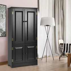 Almorin Matte Freestanding Storage Cabinet – Black