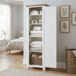 Harvill  Single Shaker Linen Storage Cupboard - White