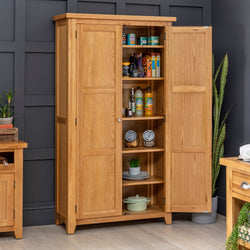 Ava Kitchen Storage Pantry Cupboard – Oak – SOLID OAK