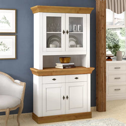 Prima Kitchen Storage Pantry Cupboard - White/Leach