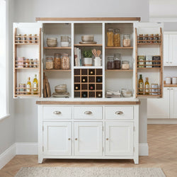 Briley White Painted Triple Kitchen Larder Pantry Cupboard
