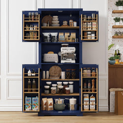Alaric Tall Kitchen Storage Pantry Cupboard - Blue