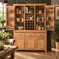 Briley Oak Triple Kitchen Larder Pantry Cupboard