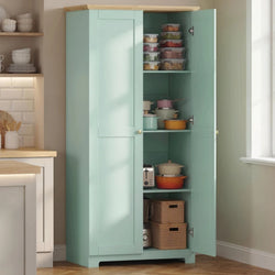 Sylvana Kitchen Storage Pantry Cupboard – Light Green