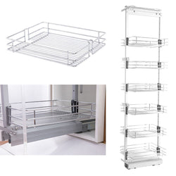 Carina 6 Tier Pull Out Soft Closing Larder Unit - 300mm Wide Wire Basket