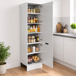 Aris Kitchen Storage Pantry Cupboard - Light Grey Gloss