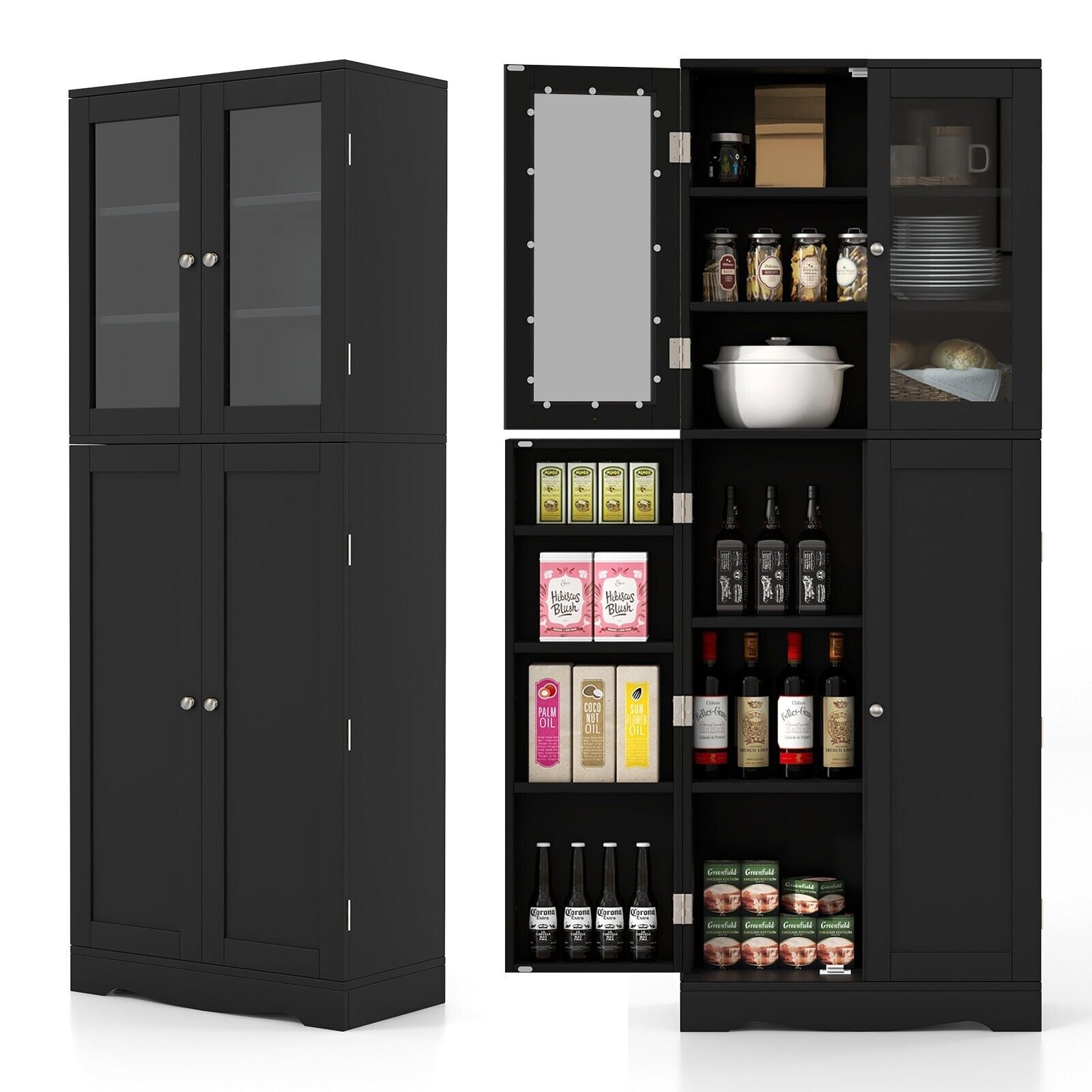 Black pantry cupboard discount