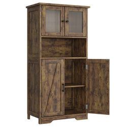 Melaina Kitchen Storage Pantry Cupboard – Rustic Brown