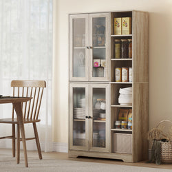 Ranush Kitchen Storage Pantry Cupboard – Light Grey