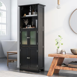Cynthia Freestanding Larder Cupboard - Black