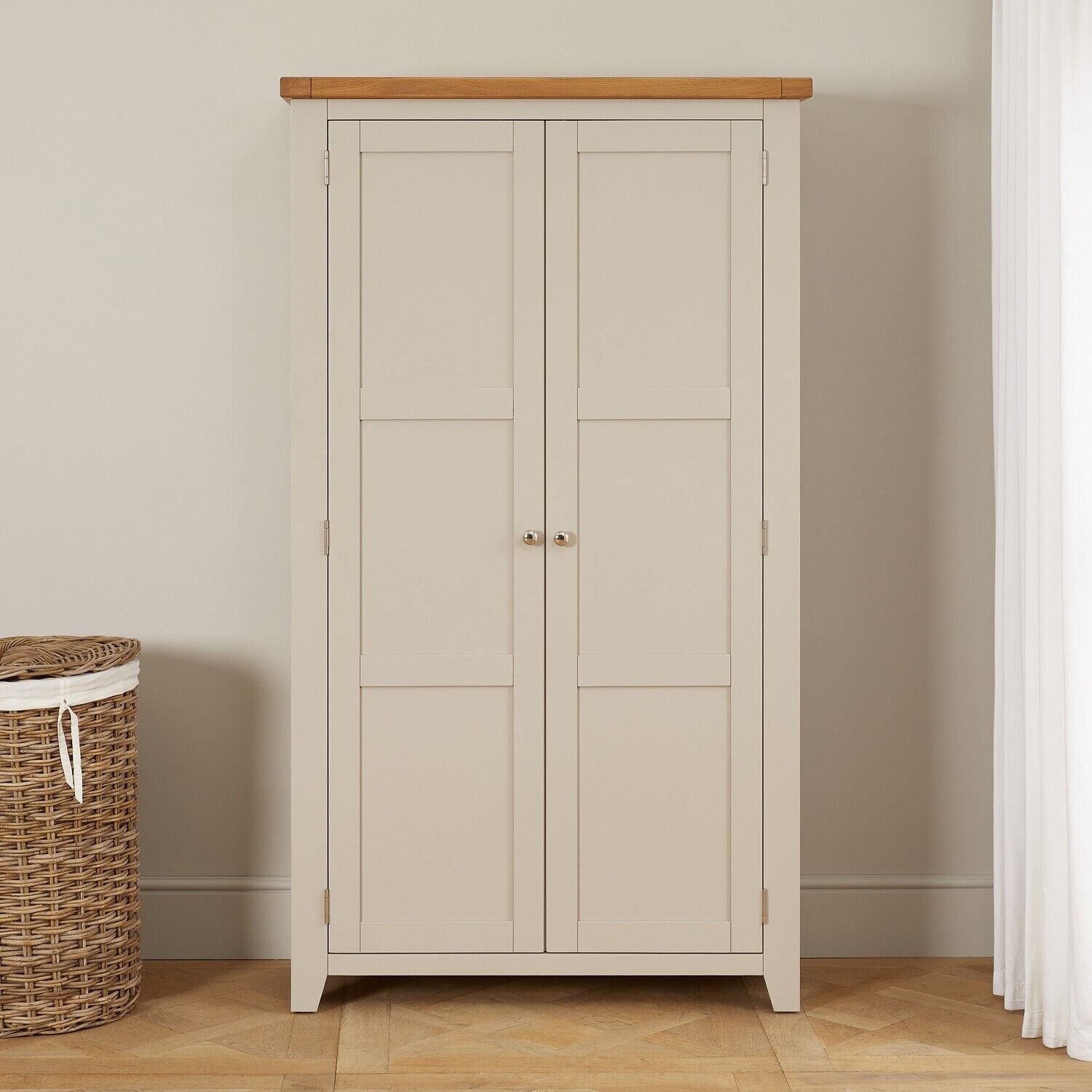 Solid Raud Cupboard Audrey Kitchen Storage Pantry Cupboard - Grey - SOLID OAK | Larders ...