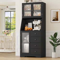 Cason Kitchen Storage Pantry Cupboard – Black