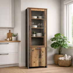 Elise Larder Cupboard - Vintage/Dark Grey