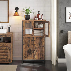 Revyn Rustic Industrial Buffet Cabinet – Wood Finish