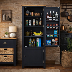 Berivan Kitchen Storage Pantry Cupboard - Charcoal Grey