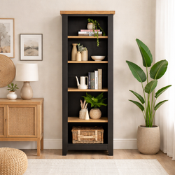 Camden Larder Bookcase Cupboard - Black
