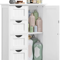 Justine Larder Cupboard 4 Drawers - White