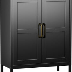 Dashiell Kitchen Storage Cupboard 90H - Black