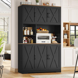 Nancy Kitchen Storage Cupboard - Black & Brown