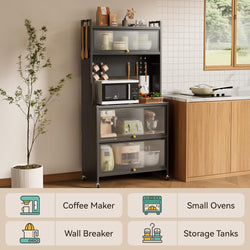 Barclay Pantry Cupboard - Black - 60cm's Wide