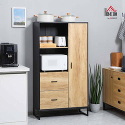 Wynne Kitchen Storage Cupboard - Natural And Black