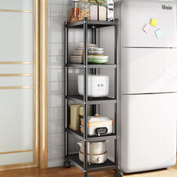 Barnaby 5-Tier Kitchen Storage Trolley - Black