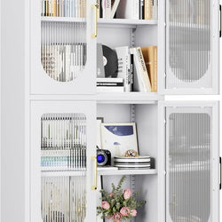 Dashiell Kitchen Storage Cupboard 155H 4 Doors- White