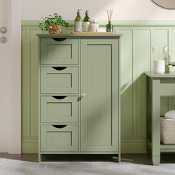 Justine Larder Cupboard 4 Drawers - Laurel Green