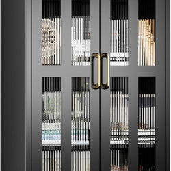 Dashiell Kitchen Storage Cupboard 155H 2 Doors- Black