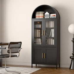 Josiah Larder Cupboard 4 Doors - Black