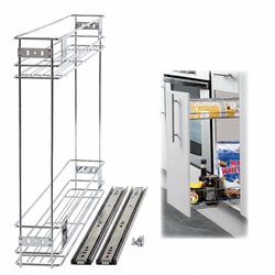 MIa Pull Out Larder Unit Wire Baskets - Chrome