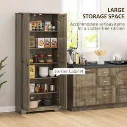 Havelyn Tall Rustic Pantry Cabinet – Wood Grain Finish