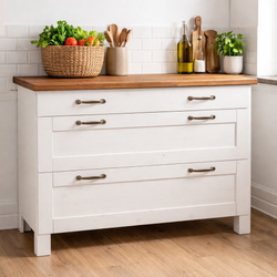 Ruedi Pantry Cupboard - White/Honey