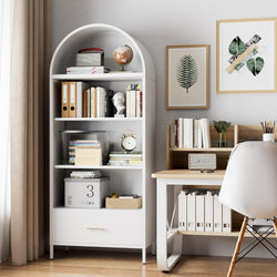 Josiah Larder Cupboard 4 Over 1 Drawer -White